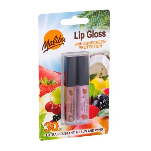 Malibu lip gloss cofanetti lucidalabbra 1,5 ml coconut + lucidalabbra 1,5 ml strawberry