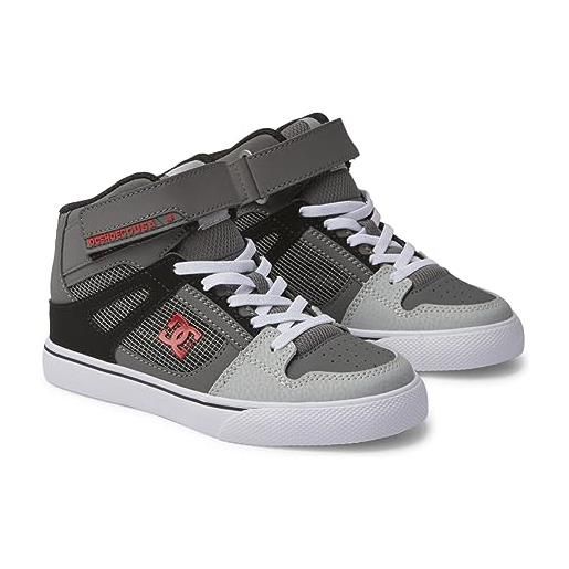 DC Shoes pure high-top ev, scarpe da ginnastica, red heather grey, 33.5 eu