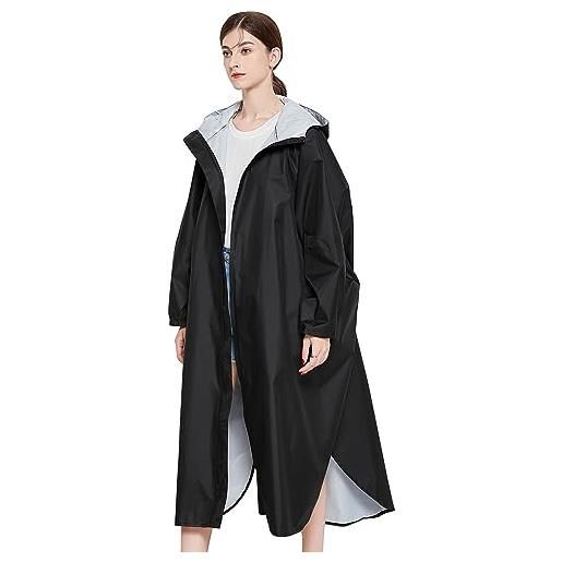 LHHMZ poncho impermeabile da pioggia per le donne giacche da pioggia leggere con cappuccio impermeabili da pioggia lunghi all'aperto