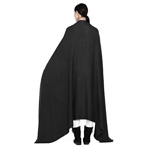 Kashfab cachemire coperta sciarpa realizzata in kashmir (confezione regalo) inteligente merino lana seta cashmere misto plaid (55 x 90 pollici) sciarpa grande estremamente morbida pashmina aw nero