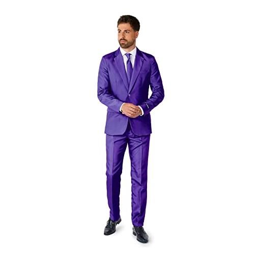 Suitmeister vestito da uomo set di pantaloni eleganti da lavoro, blu tinta unita