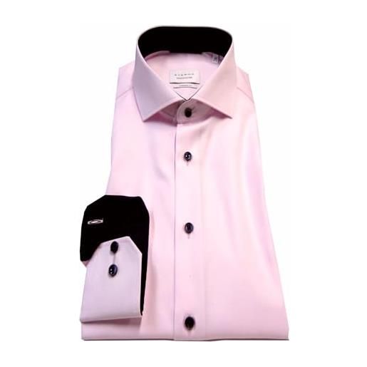 Eterna camicia da uomo a maniche lunghe, vestibilità moderna, colletto kent, tinta unita, rosé, 45