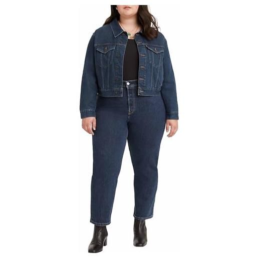 Levi's plus size 501 crop, jeans donna, medium indigo worn in, 20w