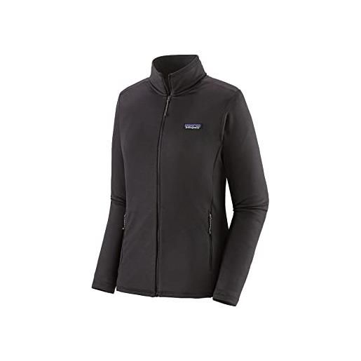 Patagonia w's r1 daily jkt polo a maniche lunghe, ink black-black x-dye, s donna