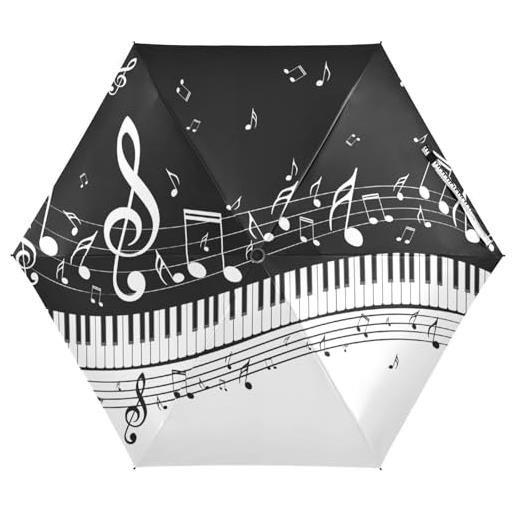 KAAVIYO musica pianoforte arte ombrello pieghevole portatile protezione uv piccolo leggero ombrelli per viaggi spiaggia donne bambini ragazze