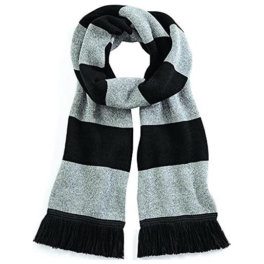 Beechfield stadium scarf sciarpa, multicolore (black/heather grey 00), taglia unica unisex-adulto