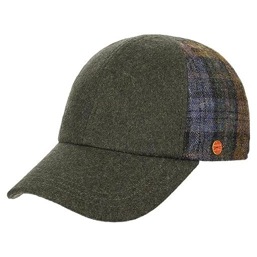 MAYSER cappellino lars shetland donna/uomo - made in the eu lana berretto baseball con visiera, fodera, fodera autunno/inverno - m (56-57 cm) oliva