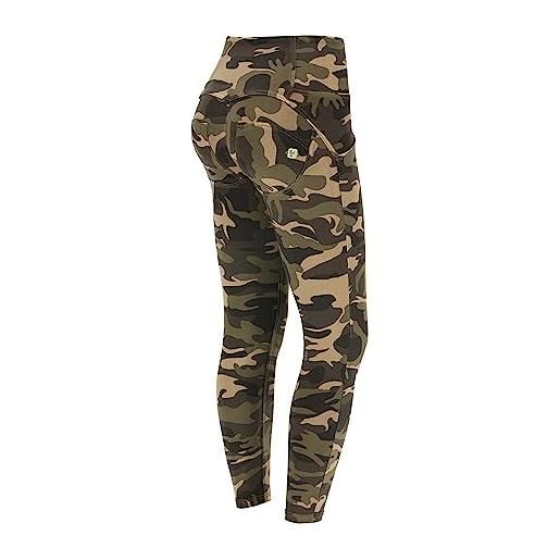FREDDY - pantaloni push up wr. Up® 7/8 vita alta in cotone camouflage, multicolor, medium