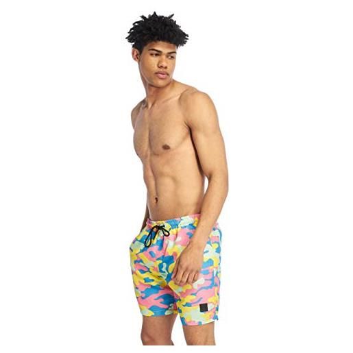 Urban Classics swim shorts costume da bagno, multicolore (happy camo 02062), xx-large uomo