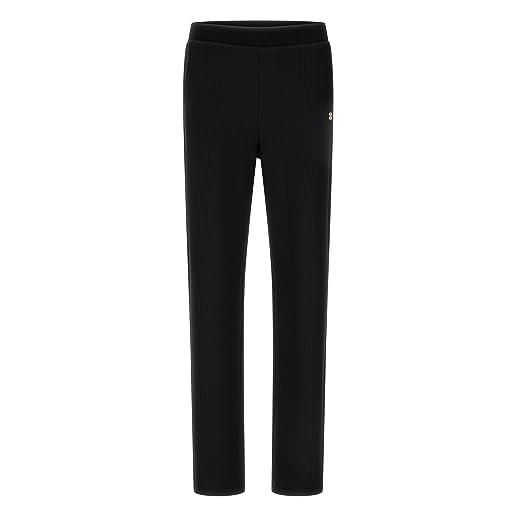 FREDDY - pantaloni in felpa bonded effetto lana a trecce, donna, nero, large