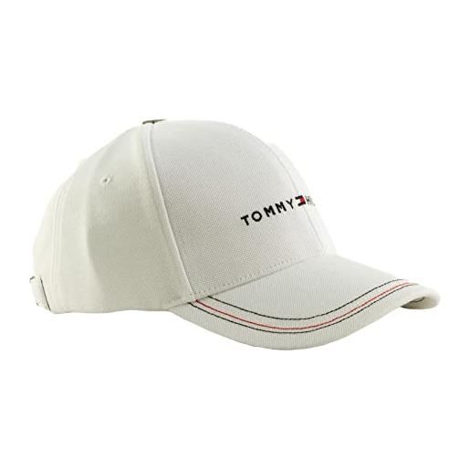Tommy Hilfiger cappellino uomo th skyline cappellino da baseball, bianco (optic white), taglia unica