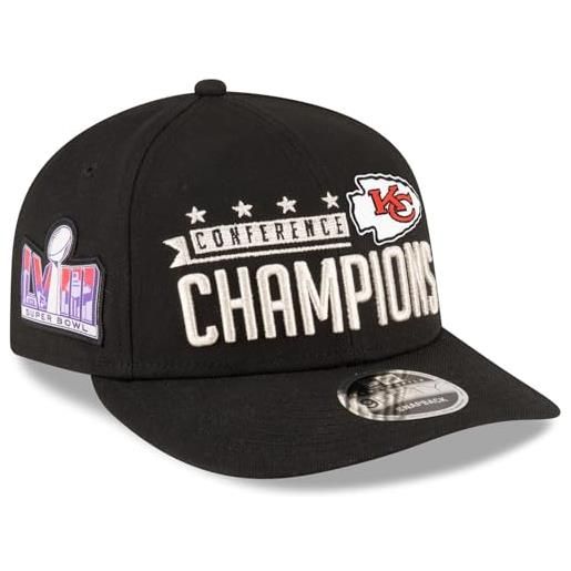 New Era cappello da uomo nfl 2023 afc champions locker room low profile 9fifty snapback hat, nero, taglia unica