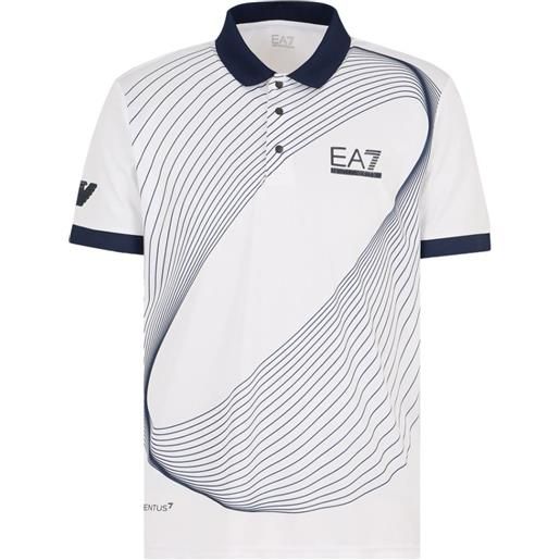 EA7 polo da tennis da uomo EA7 man jersey polo shirt - white