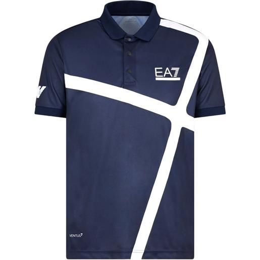 EA7 polo da tennis da uomo EA7 man jersey polo shirt - navy blue