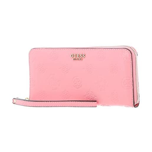 GUESS galeria slg large zip around wallet pink
