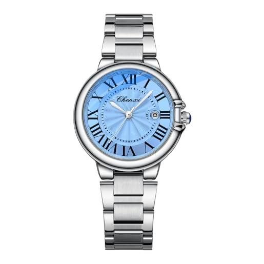 Avaner orologio da donna in acciaio inossidabile: orologio da polso da donna al quarzo analogico tridimensionale, cinturino rimovibile (con strumento di rimozione del braccialetto) orologio da donna