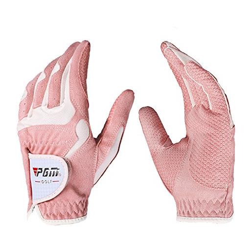 PGM 1 paio di guanti da golf da donna (4 opzioni di colore), sistema di presa migliorato, freschi e confortevoli, pink white, xs