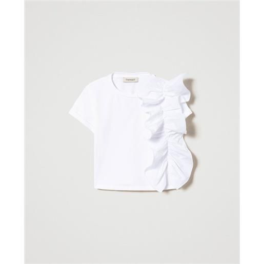 TWINSET t-shirt rouches in popeline TWINSET