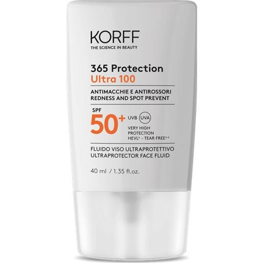 Korff 365 protection ultra 100 viso spf 50+ antimacchie ed antirossori 40 ml