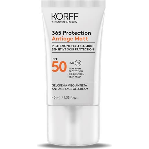Korff 365 protection antiage matt spf50+ pretezione pelli sensibili 40 ml