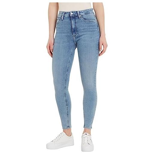 Calvin Klein Jeans jeans donna high rise ankle super skinny fit, blu (denim light), 24w