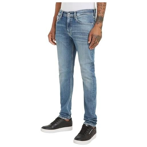 Calvin Klein Jeans jeans uomo slim tapered fit, blu (denim light), 32w/30l