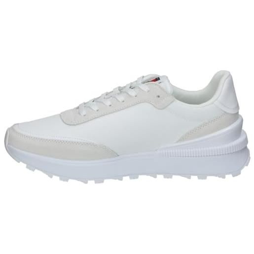 Tommy Jeans sneakers da runner uomo scarpe sportive, bianco (white), 46