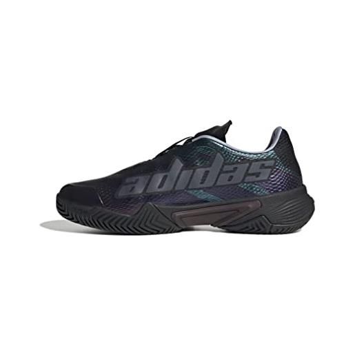 adidas barricade m, sneaker uomo, core black/ftwr white/blue dawn, 45 1/3 eu