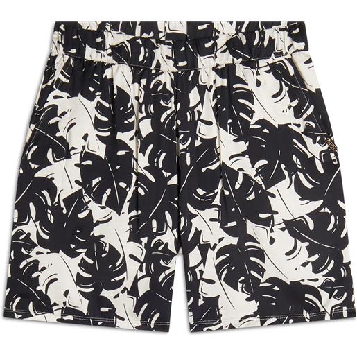 Freddy pantaloni short donna in satin di viscosa fantasia tropical