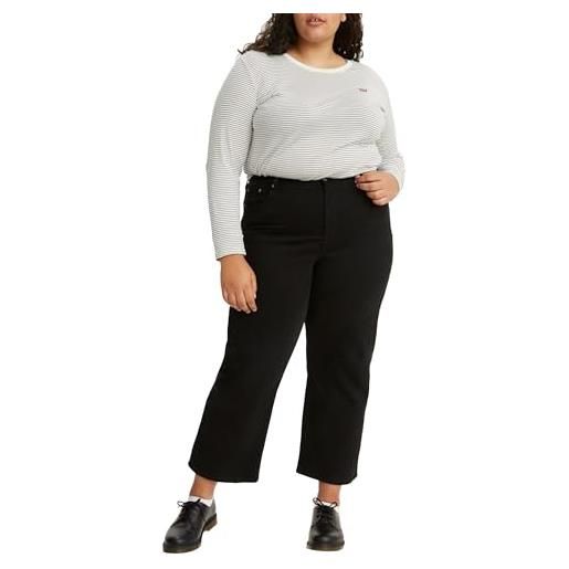Levi's plus size ribcage straight ankle, jeans donna, light indigo worn in, 20 m