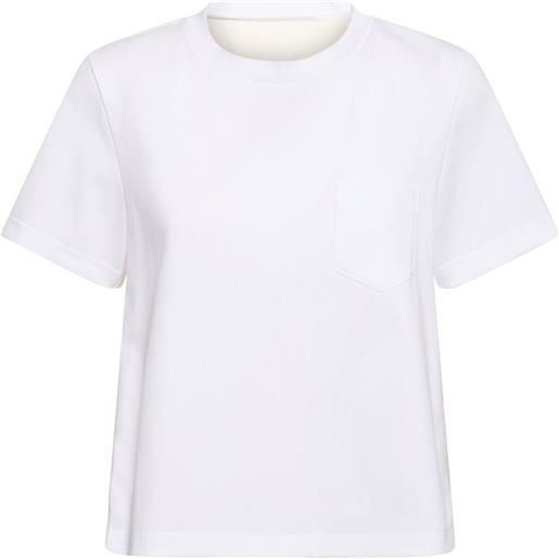 SACAI cotton jersey & nylon twill t-shirt