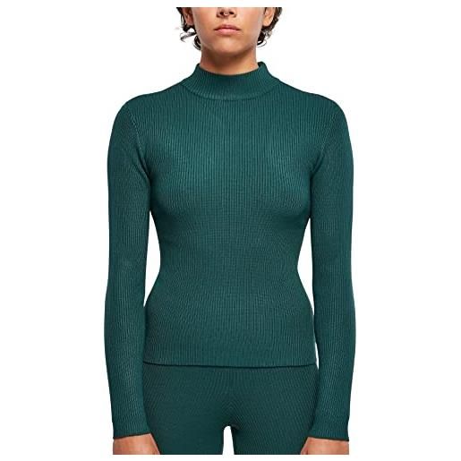 Urban Classics maglione da donna a coste a collo alto, jasper, xl