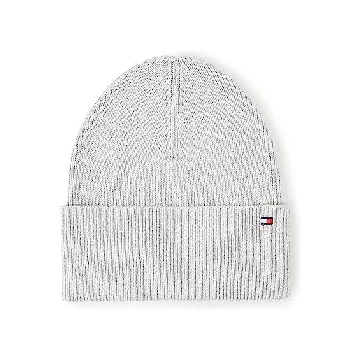 Tommy Hilfiger essential flag beanie aw0aw13819 cappello in maglia, rosa (sepia pink melange), os donna