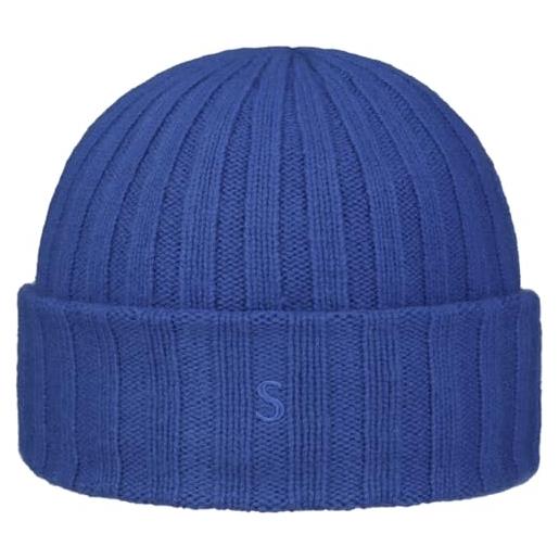 Stetson berretto in cachemire surth donna/uomo - beanie lavorato a maglia con risvolto autunno/inverno - taglia unica blu savoia