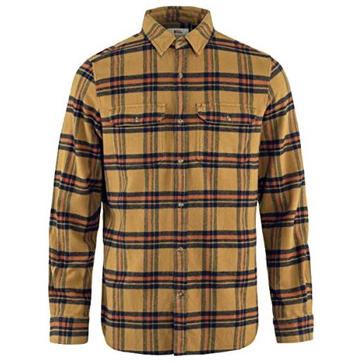 FJALLRAVEN övik heavy flannel shirt m maglietta a maniche lunghe, grano saraceno marrone-autunno foglia, m uomo