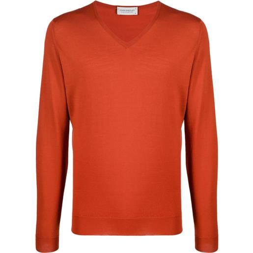 John Smedley maglione con scollo a v - arancione