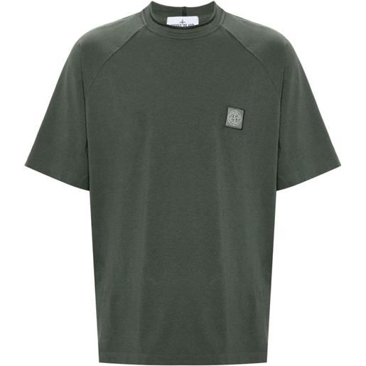 Stone Island t-shirt con applicazione compass - verde