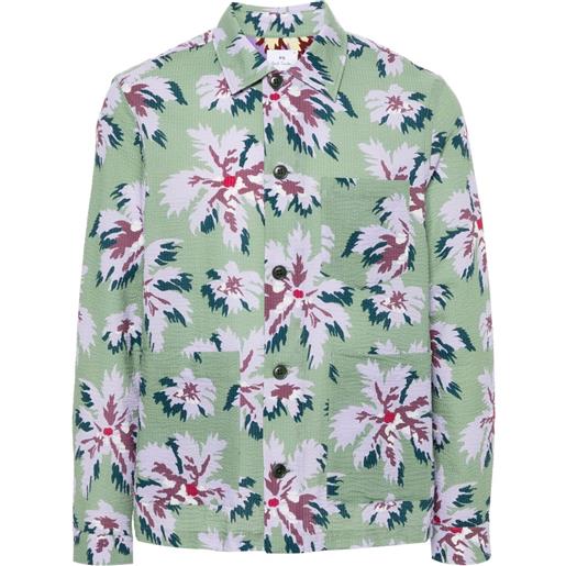 PS Paul Smith giacca-camicia a fiori - verde