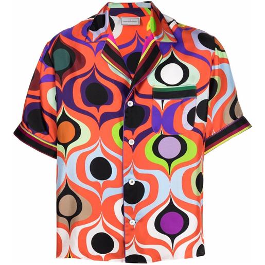 Pierre-Louis Mascia camicia aloe con design patchwork - nero