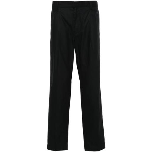 Emporio Armani pantaloni affusolati con pieghe - nero
