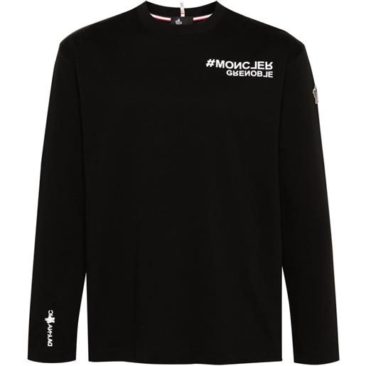 Moncler Grenoble t-shirt con applicazione logo - nero
