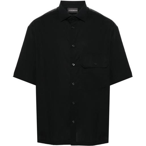 Emporio Armani camicia con colletto ampio - nero