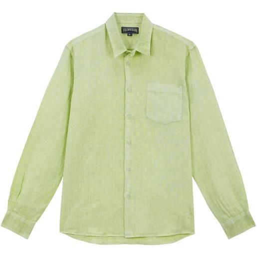 Vilebrequin camicia con ricamo - verde