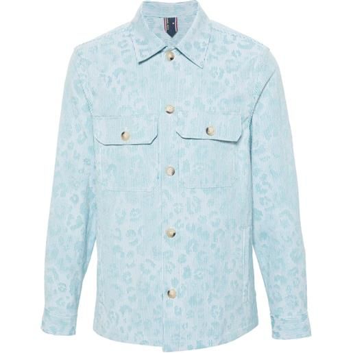 Manuel Ritz giacca-camicia con stampa - blu