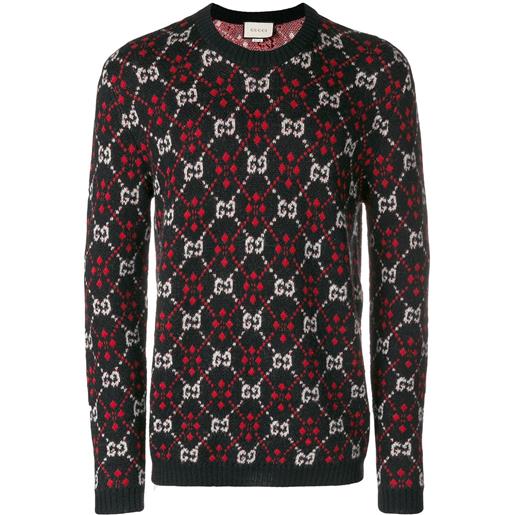 Gucci maglione con monogramma - nero