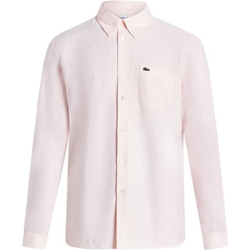 Lacoste camicia con applicazione - rosa