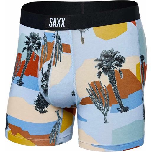 Saxx Underwear - boxer comodi da uomo - vibe super soft boxer brief baja bound chambray multi per uomo - taglia s, m, l, xl - blu