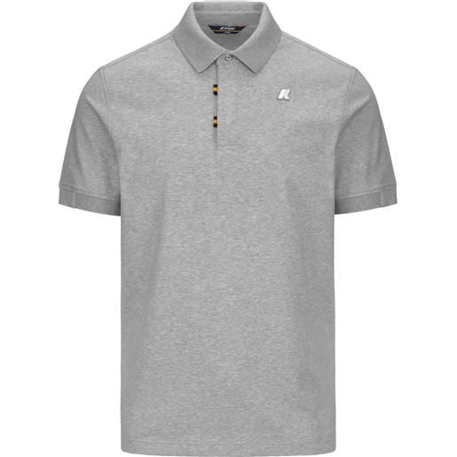 K-Way - polo in cotone - alderic grey mel per uomo in cotone - taglia s, m, l, xl - grigio