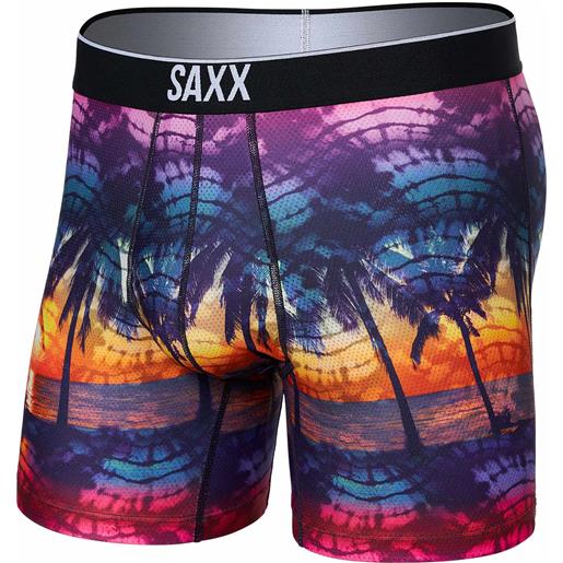 Saxx Underwear - boxer traspiranti - volt breath mesh boxer brief horizon palms multi per uomo - taglia m, l, xl - viola
