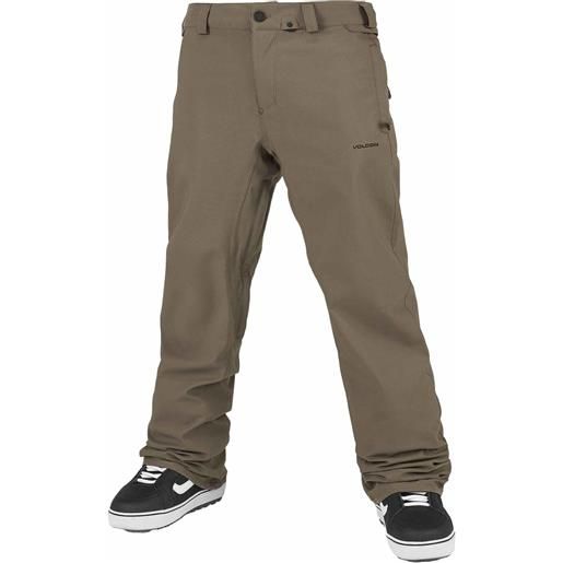 Volcom - pantaloni da snowboard - freakin snow chino teak per uomo in pelle - taglia m, l - beige